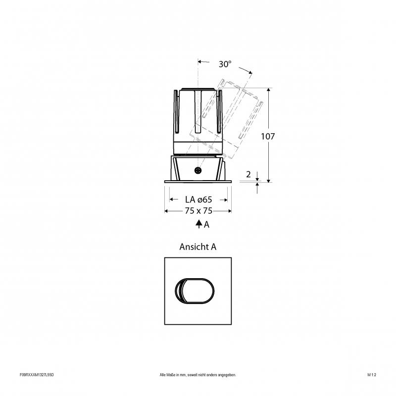 EVN SELECTO F09RXXXM1327L55D LED Deckeneinbauleuchte 13W 1147lm 2700K Warmweiß DALI schwenkbar 55° IP20 Weiß – Einbaudurchmesser 65 mm