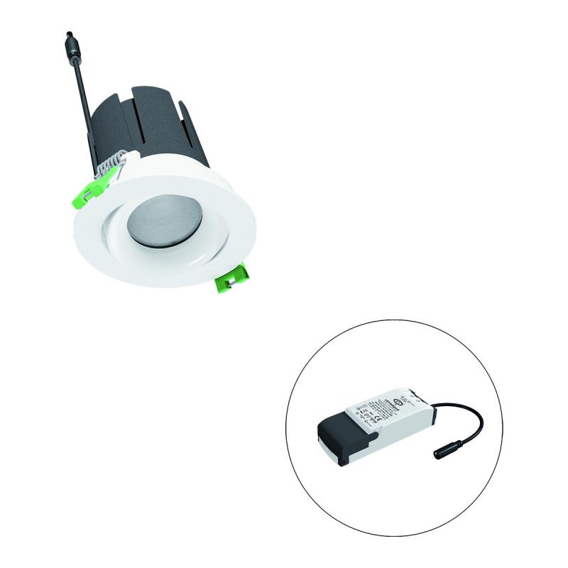 EVN F10RXXXM1327L55P COB-LED Deckeneinbauleuchte 13 W 2700 K 1635 lm CRI92 weiß rund schwenkbar 55° Reflektor Einbaudurchmesser 70 mm