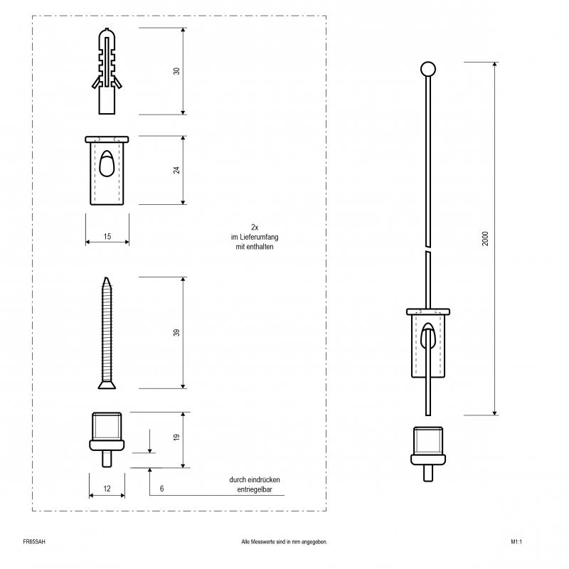 EVN Seilabhängung für FR65124040 und FR65155040 FR65SAH