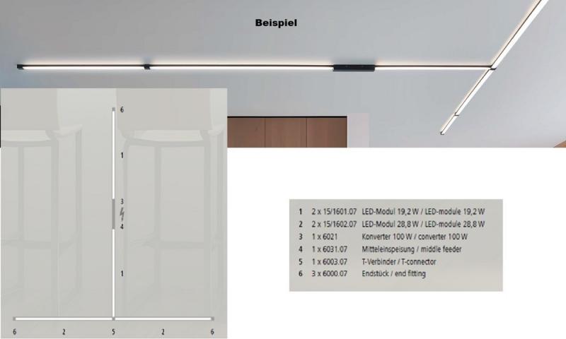 100cm Helestra VIGO Leuchtenmodul 1000 mattschwarz