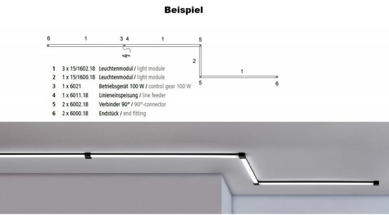 150cm Helestra LED Leuchtenmodul 1500 in Weiß matt