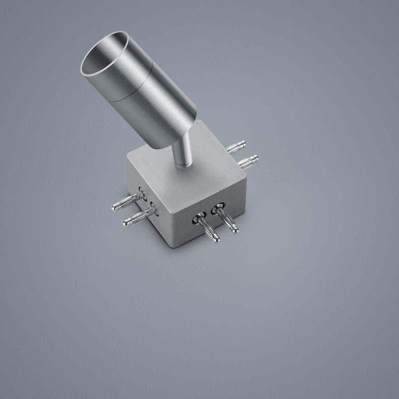 Helestra Vigo LED Strahler-T-Verbinder in mattnickel dimmbar