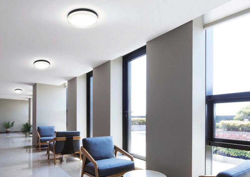 Runde Helestra TANA LED Deckenleuchte in mattschwarz ø28cm