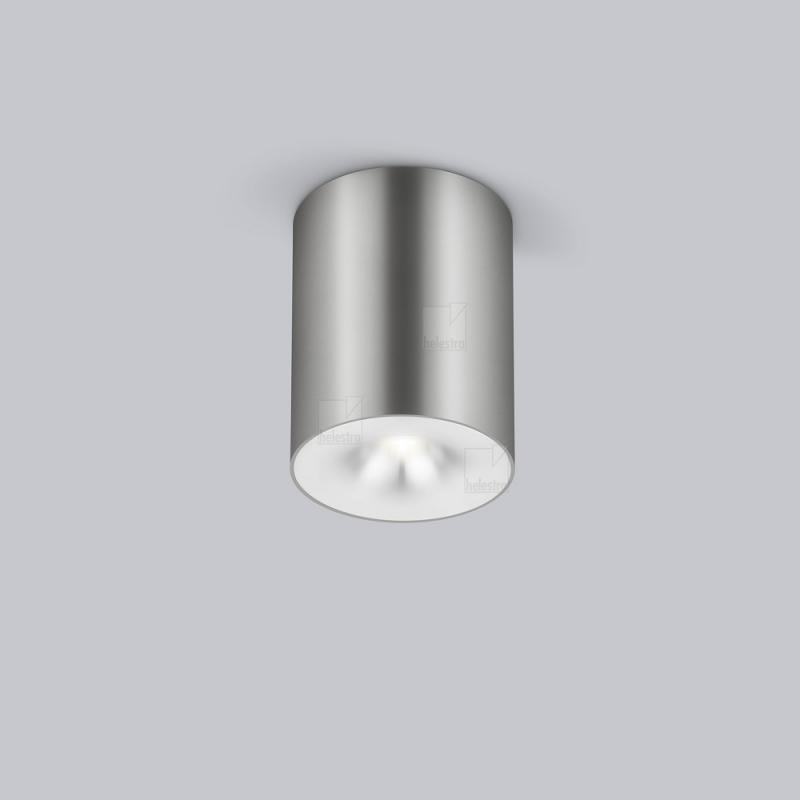 Helestra Runder LED Deckenstrahler NIO dimmbar in aluminium eloxiert , Aluminium + Blende mattweiß