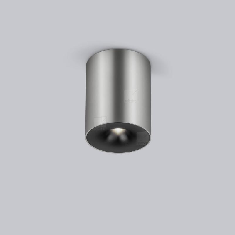 Helestra Runder LED Deckenstrahler NIO dimmbar in aluminium eloxiert , Aluminium + Blende mattschwarz