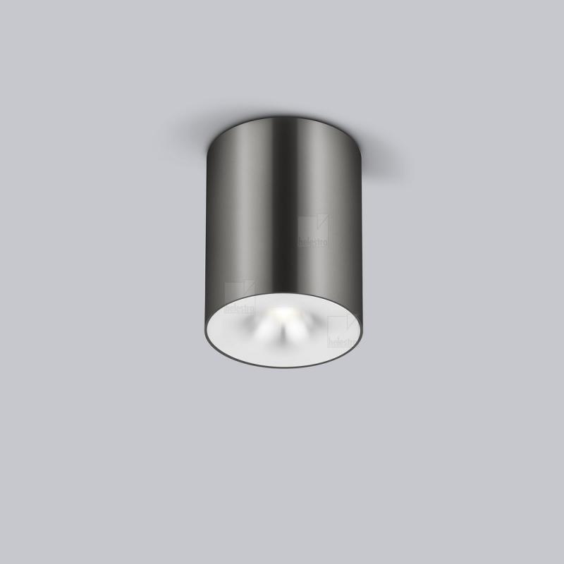 Helestra Runder LED Deckenstrahler NIO dimmbar in titangrau eloxiert, Aluminium + Blende mattweiß