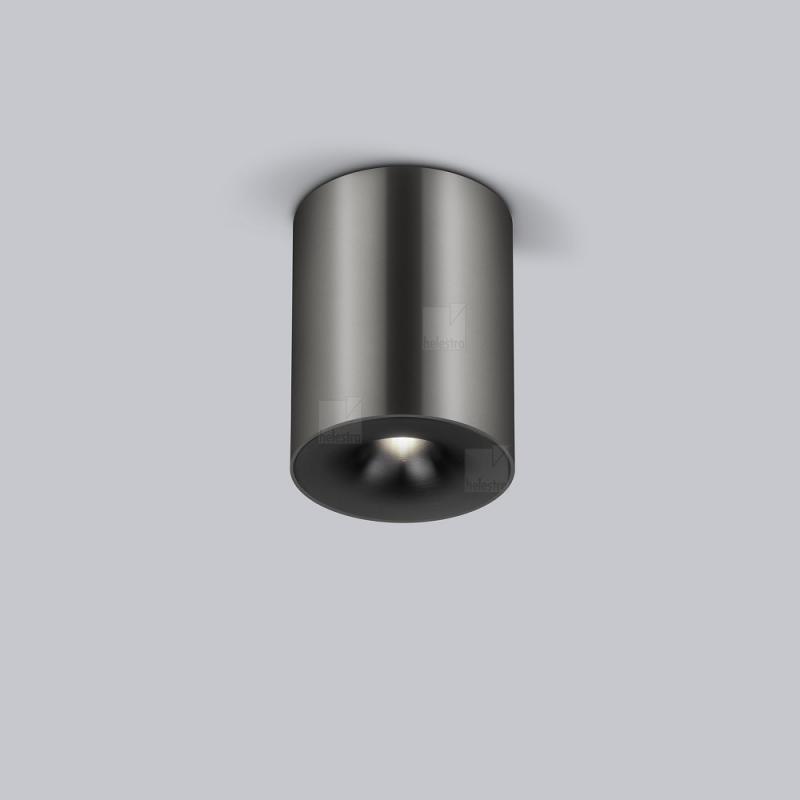 Helestra Runder LED Deckenstrahler NIO dimmbar titangrau eloxiert, Aluminium + Blende mattschwarz