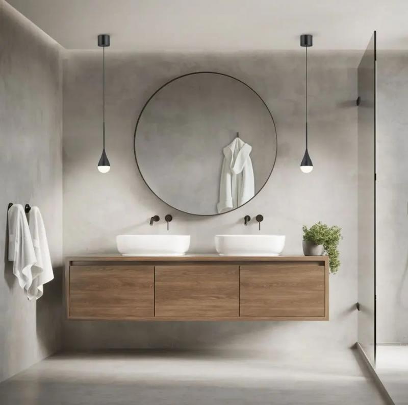 Tropfenförmige Helestra Pendelleuchte DUC in mattschwarz