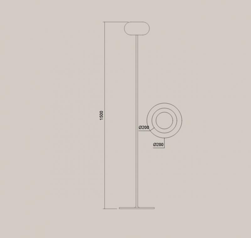 HELESTRA SAPO Stehleuchte LED coffee mit Dimmer