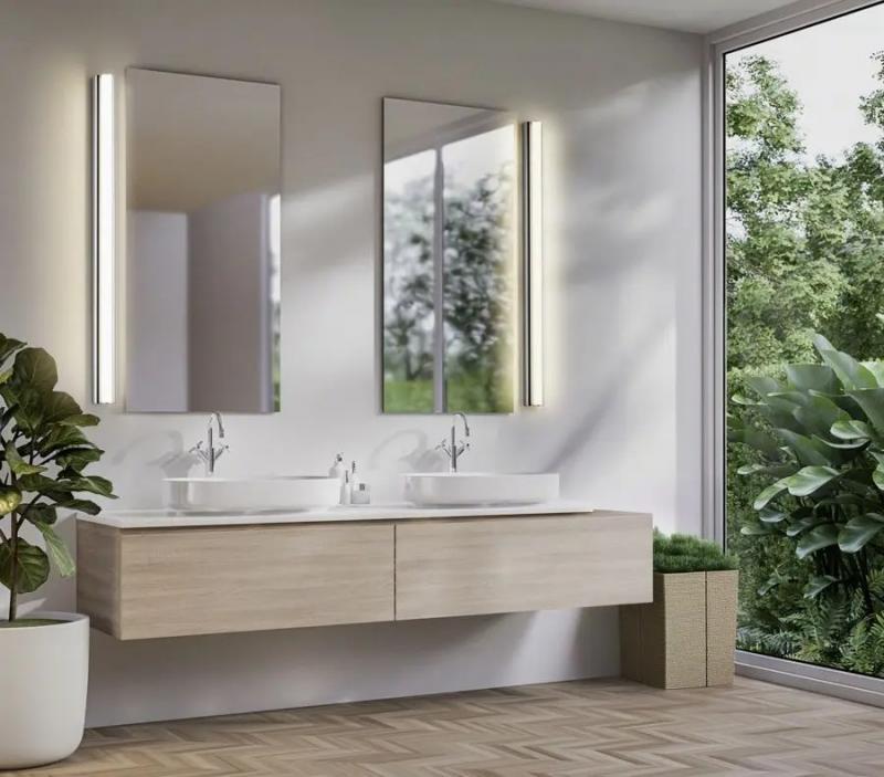 60cm Helestra LOOM-2 Wand- und Spiegelleuchte in chrom IP44