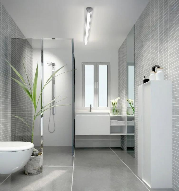 90cm Helestra LOOM-2 Wand- und Spiegelleuchte in chrom IP44