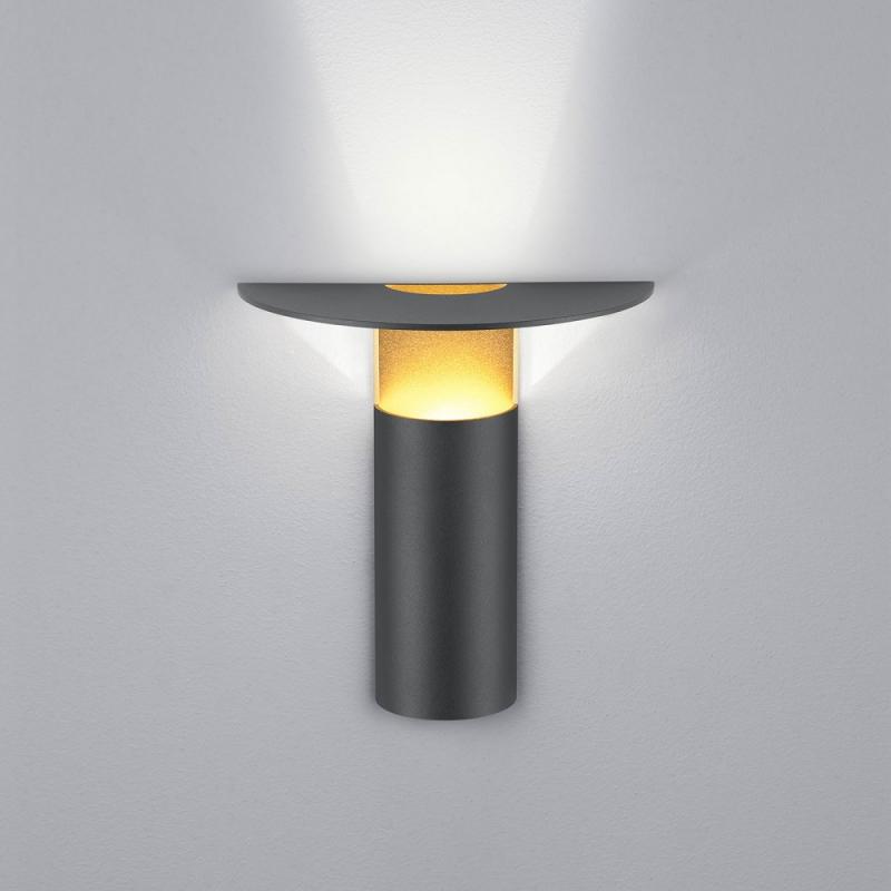 HELESTRA VIYA Wandleuchte LED schwarz-gold mit indirektem Licht