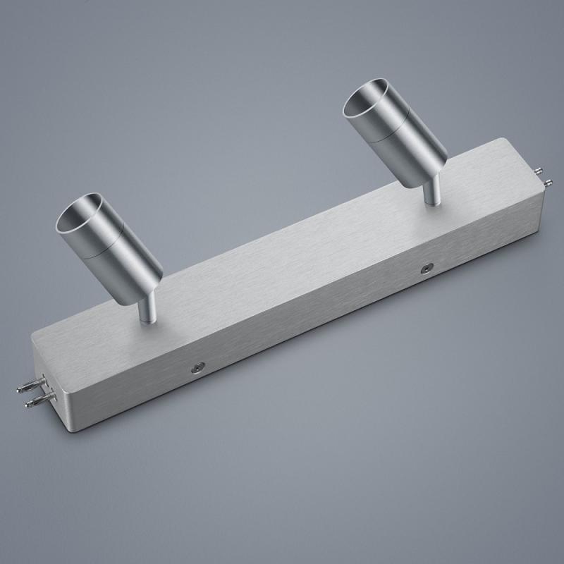Helestra 2er LED Strahlermodul und Mittelgehäuse in mattnickel dimmbar