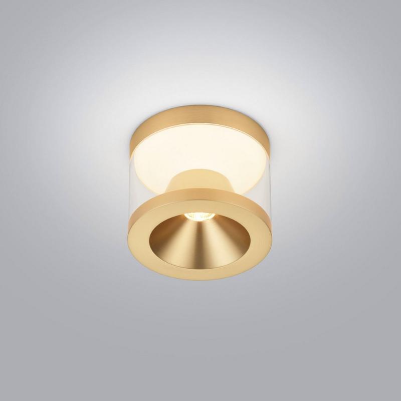 Helestra  PORO Deckenleuchte LED Ø100 mm 10W 860lm 2700K CRI90 mattgold dimmbar IP20