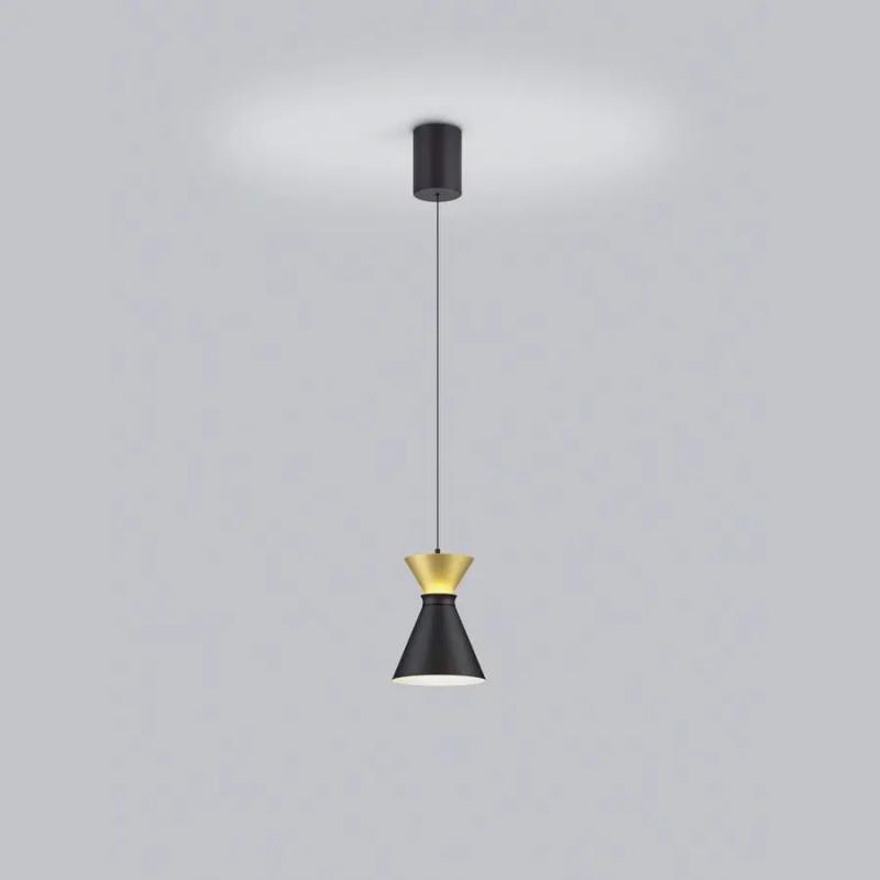 Helestra LUK LED Pendelleuchte in schwarz-gold dimmbar