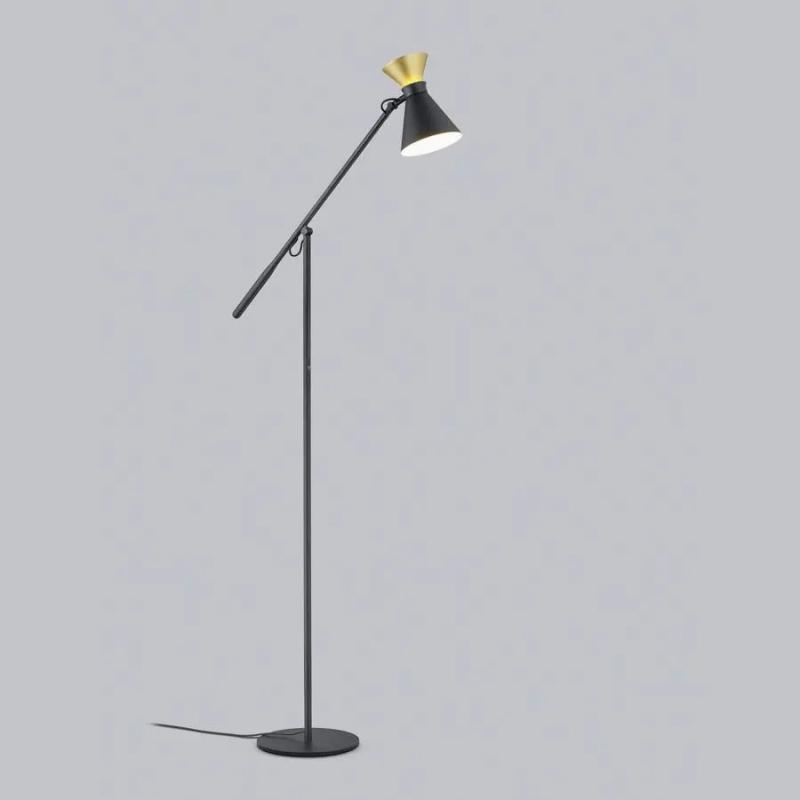 Helestra Stehleuchte LUK aus Aluminium in schwarz-gold dimmbar