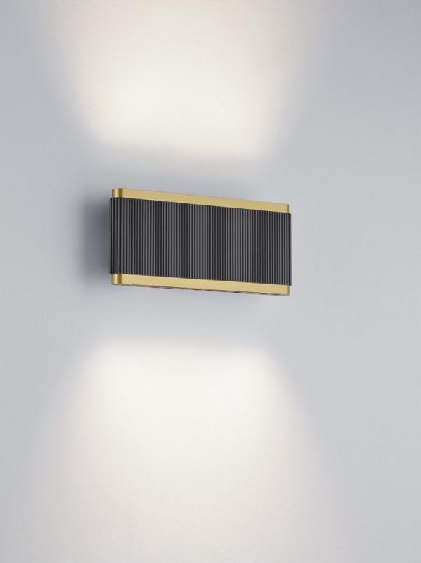 Helestra LED Wandleuchte KOBE in schwarz - gold dimmbar