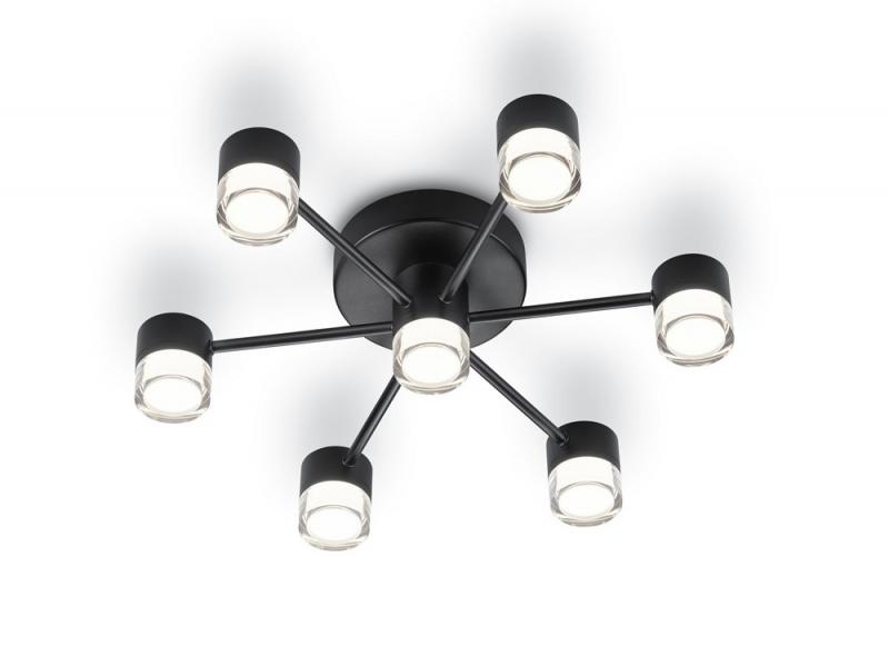 HELESTRA KALA LED Deckenleuchte 25 W 1850 lm 2700 K Warmweiß 7-flammig dimmbar Casambi-fähig Schwarz matt