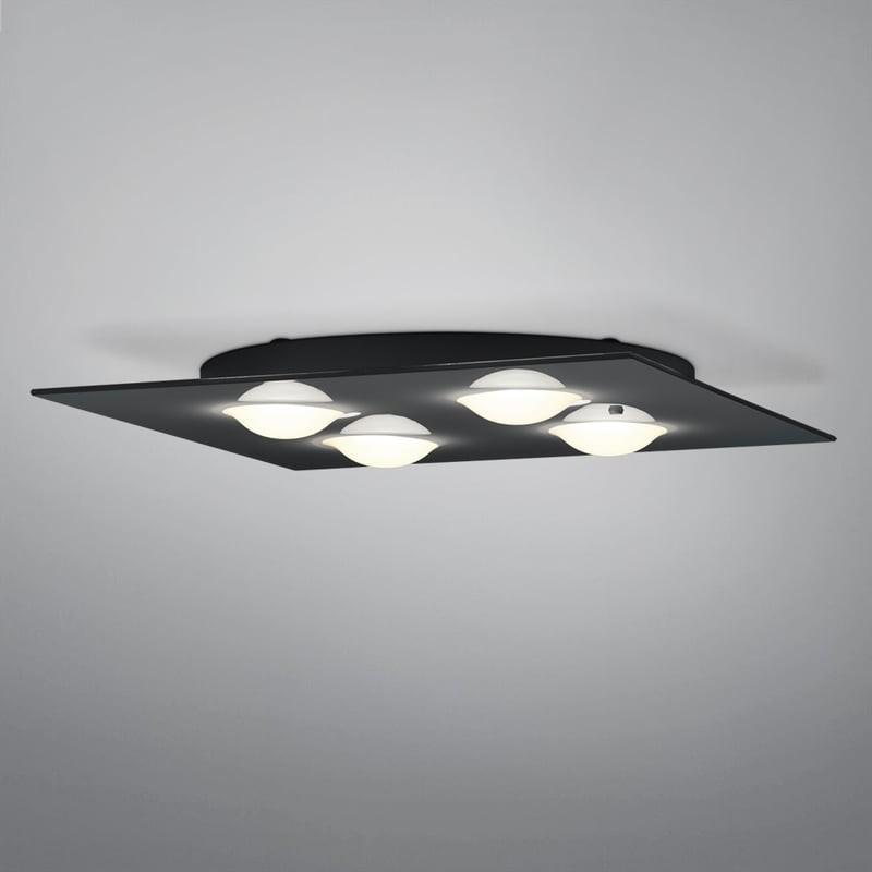 HELESTRA NOMI LED Deckenleuchte 28 W 3180 lm 2700 K Warmweiß 4-flammig dimmbar Schwarz