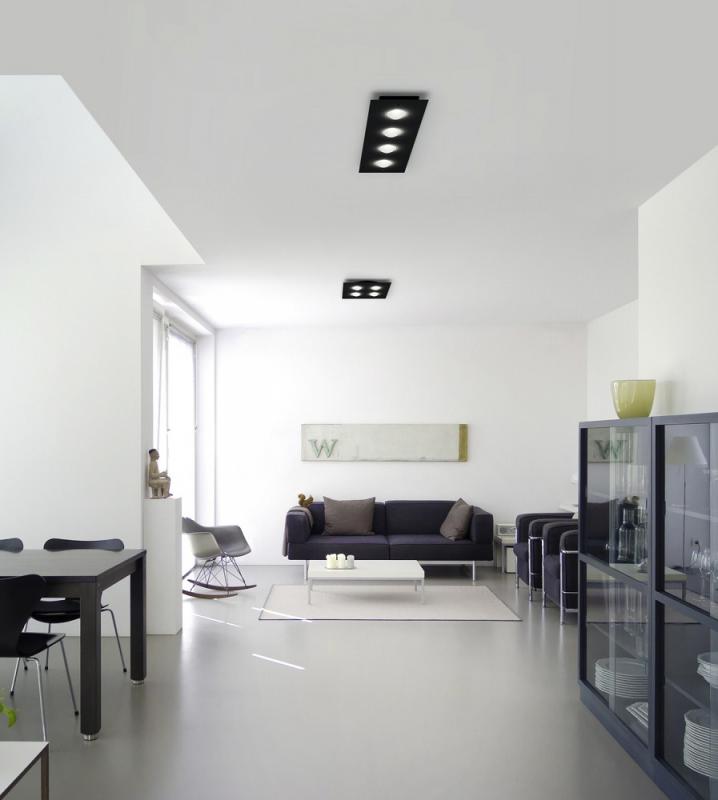 HELESTRA NOMI LED Deckenleuchte 28 W 3180 lm 2700 K Warmweiß 4-flammig dimmbar Schwarz