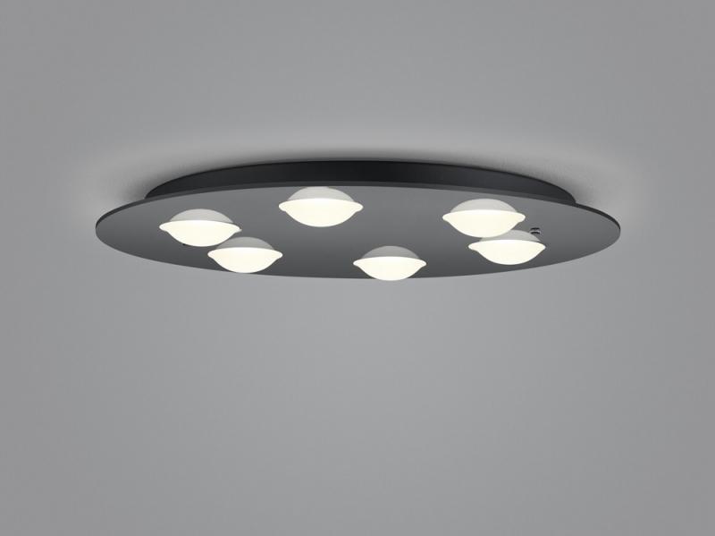 HELESTRA NOMI LED Deckenleuchte 40 W 4630 lm 2700 K Warmweiß 6-flammig dimmbar Schwarz