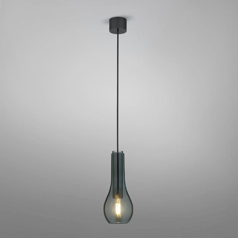 HELESTRA GARA Pendelleuchte E27 1-flammig max. 60 W dimmbar Schwarzchrom Grau