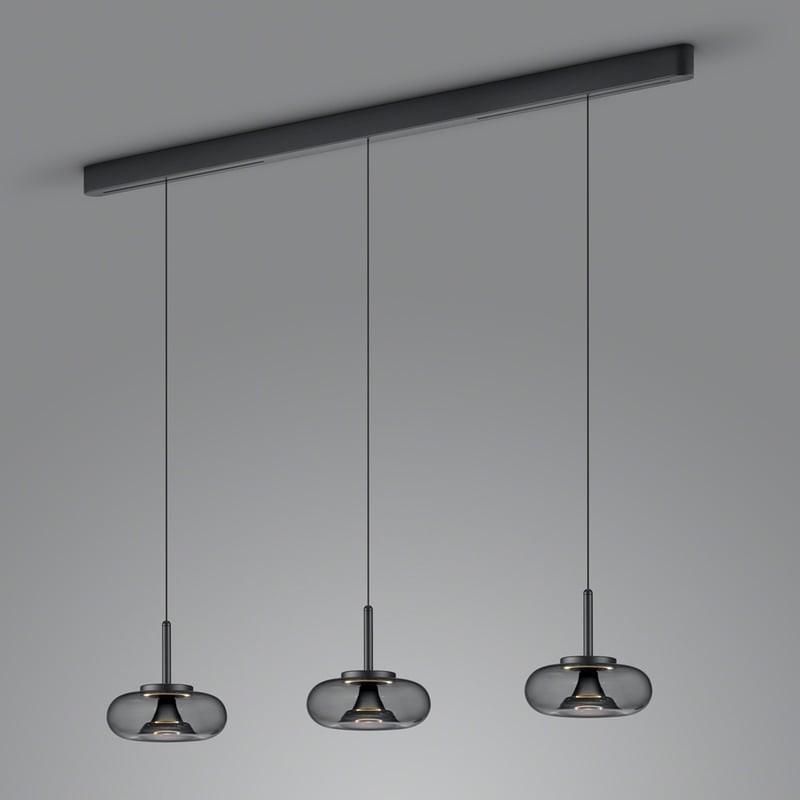 HELESTRA SICA LED Pendelleuchte 3-flammig 27 W 2780 lm 2700 K Warmweiß dimmbar Schwarz matt