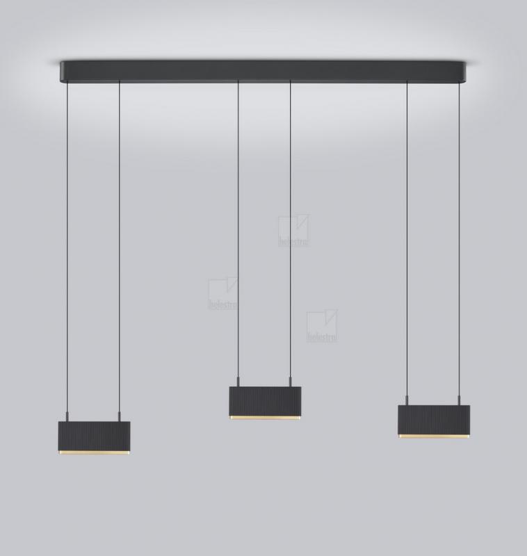 Helestra LED Pendelleuchte KOBE in schwarz - gold dimmbar