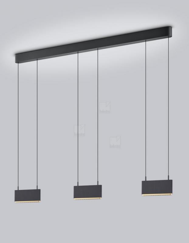 Helestra LED Pendelleuchte KOBE in schwarz - gold dimmbar