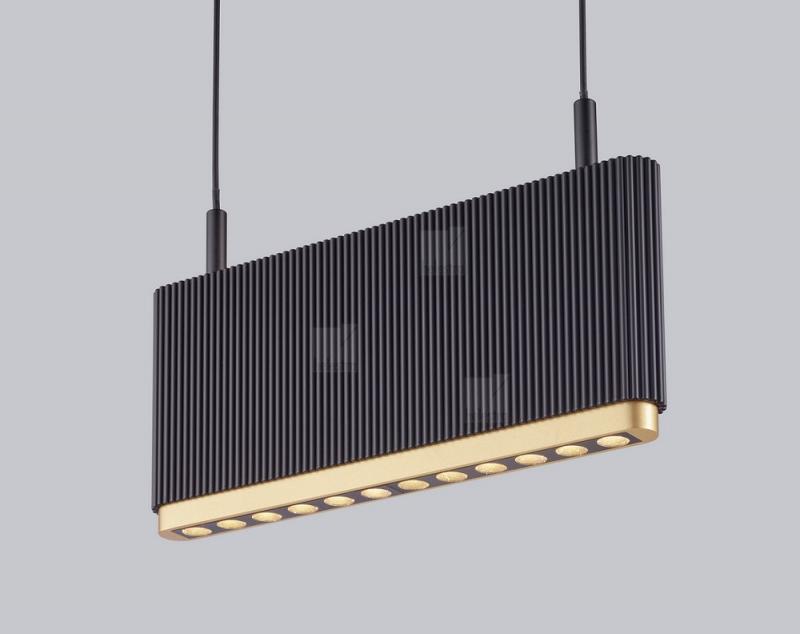 Helestra LED Pendelleuchte KOBE in schwarz - gold dimmbar