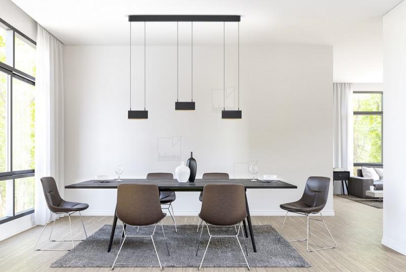 Helestra LED Pendelleuchte KOBE in schwarz - gold dimmbar