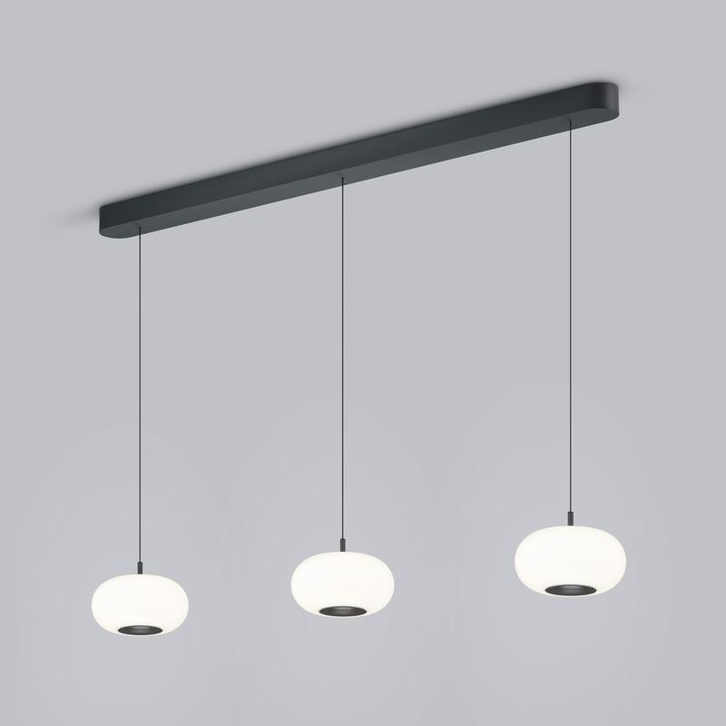 HELESTRA SAPO LED-Pendelleuchte 3-flammig 36 W 3270 lm 2700 K Warmweiß Plus 36° 230 V dimmbar Schwarz
