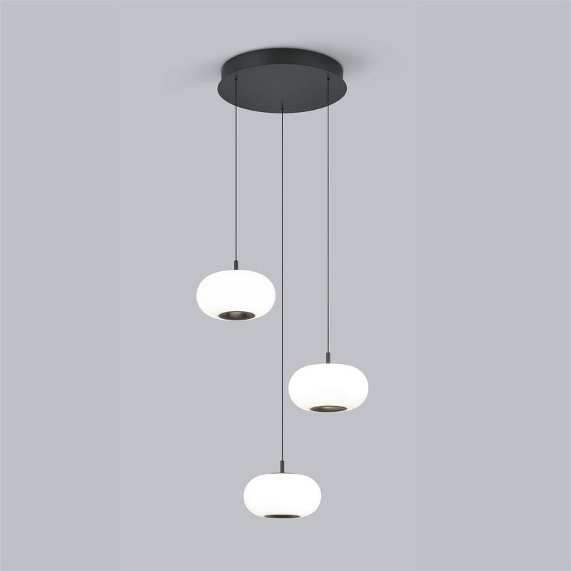 HELESTRA SAPO LED-Pendelleuchte 3-flammig rund 36 W 3270 lm 2700 K Warmweiß Plus 36° 230 V dimmbar Schwarz