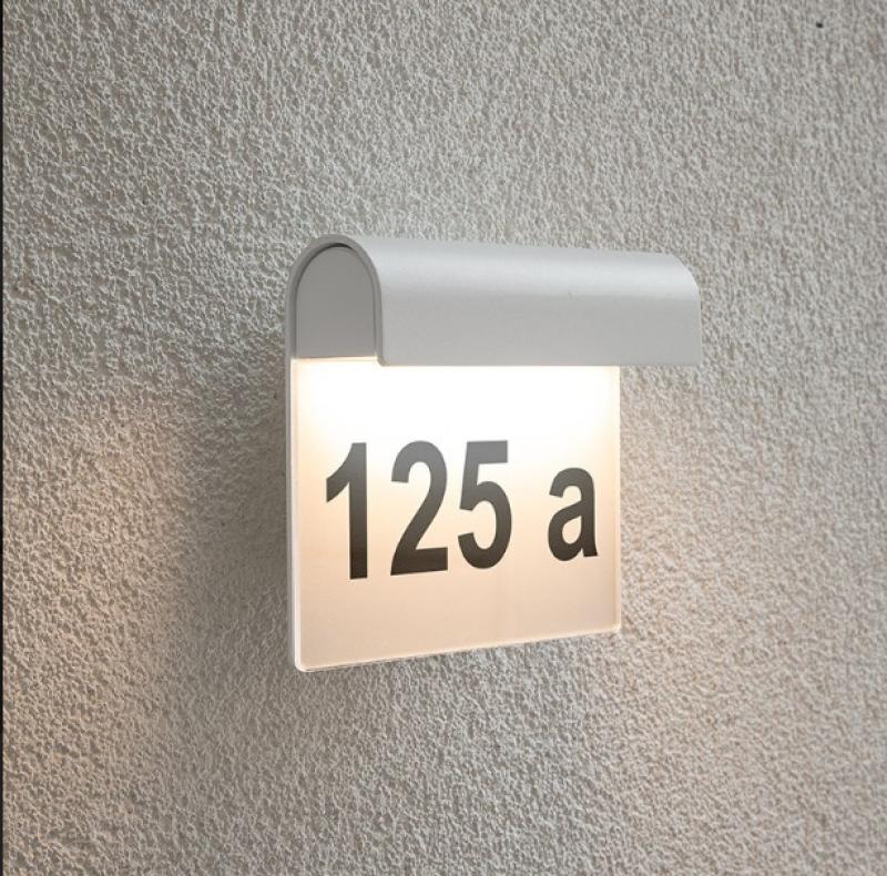 EVN Stilvolle LED Hausnummernleuchte weiß IP54 warmweißes Licht