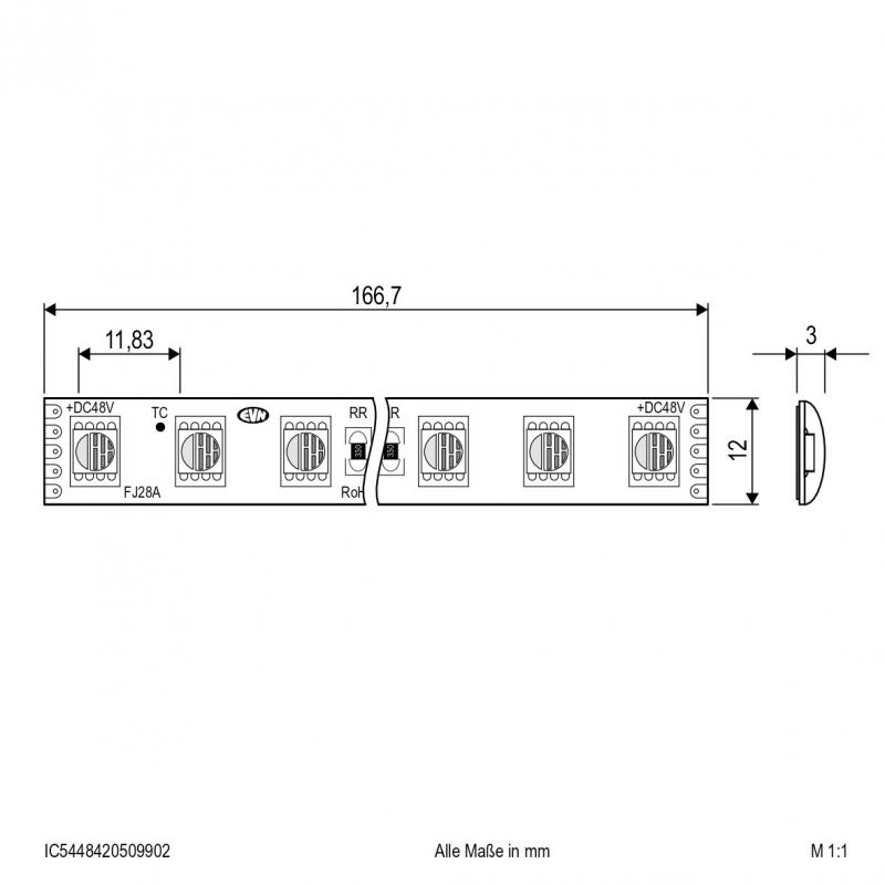 EVN Niedervolt LED-Strip, IP54, kürzbar IC5448420509902