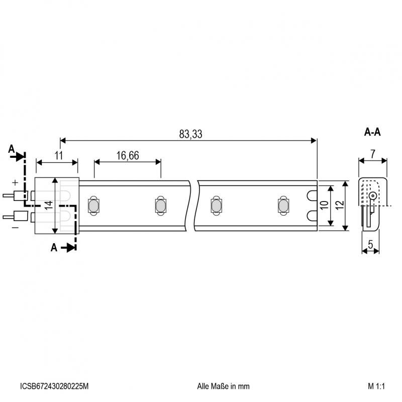 EVN Niedervolt LED-Strip, IP67, kürzbar ICSB672430280225M