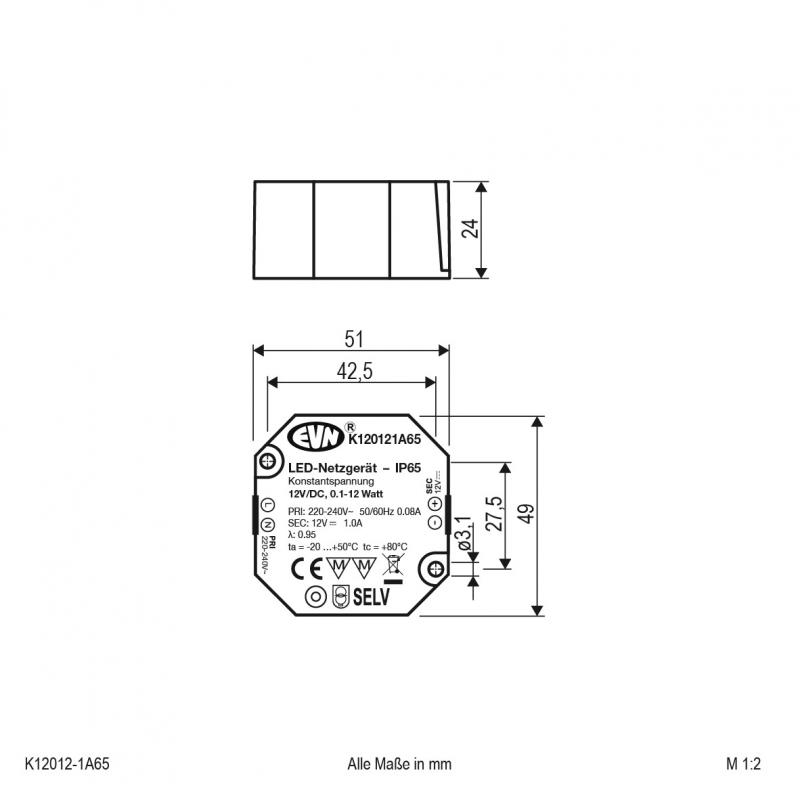 EVN 12V/DC LED-Netzgerät K120121A65