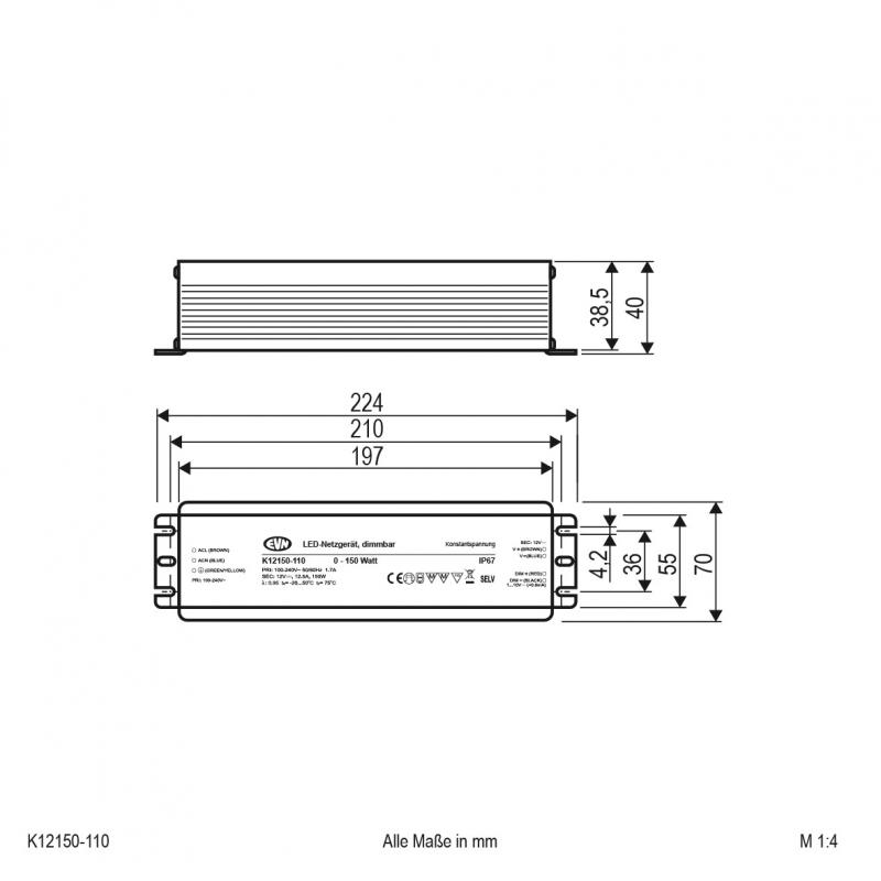 EVN 12V/DC LED-Netzgerät, dimmbar K12150110