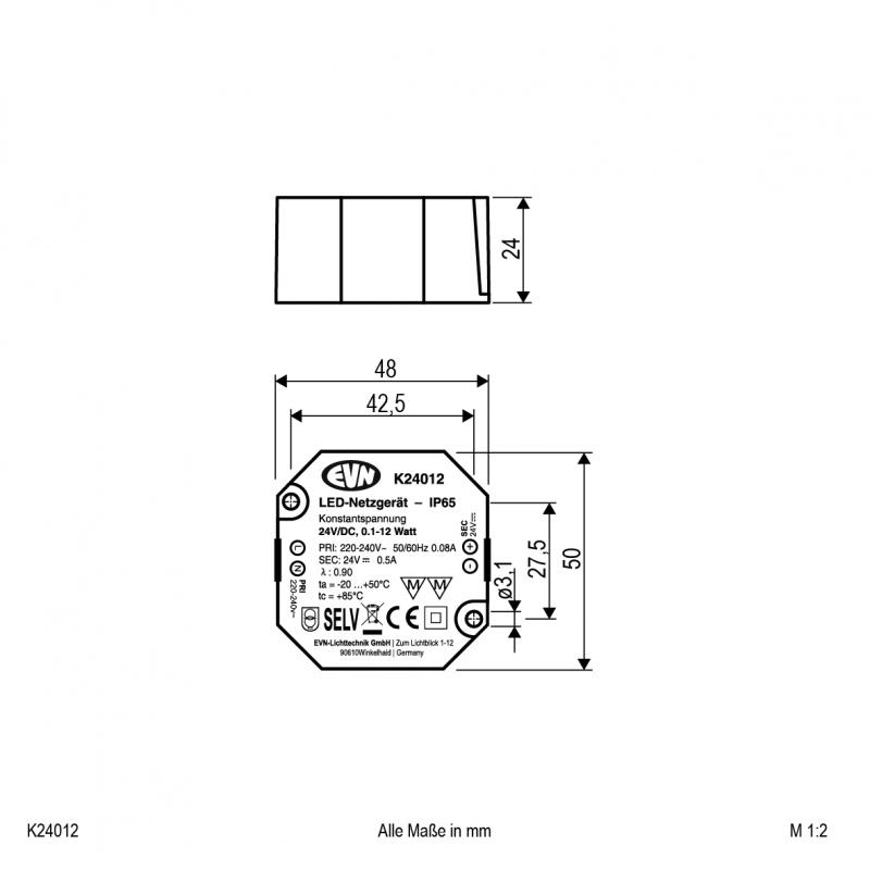 EVN 24V/DC LED-Netzgerät K24012