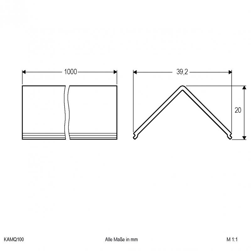 EVN Abdeckung für Aluminium-Profil, matt KAMQ100
