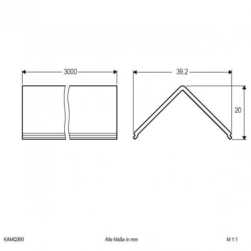 EVN Abdeckung für Aluminium-Profil, matt KAMQ300