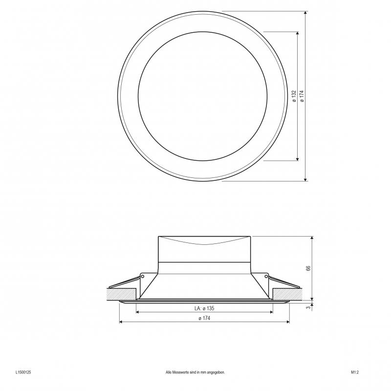 EVN L1500125 LED Einbaupanel 17W 1823lm 3000K/4000K/6000K IP44 rund weiß Ø174mm Einbaudurchmesser 135mm