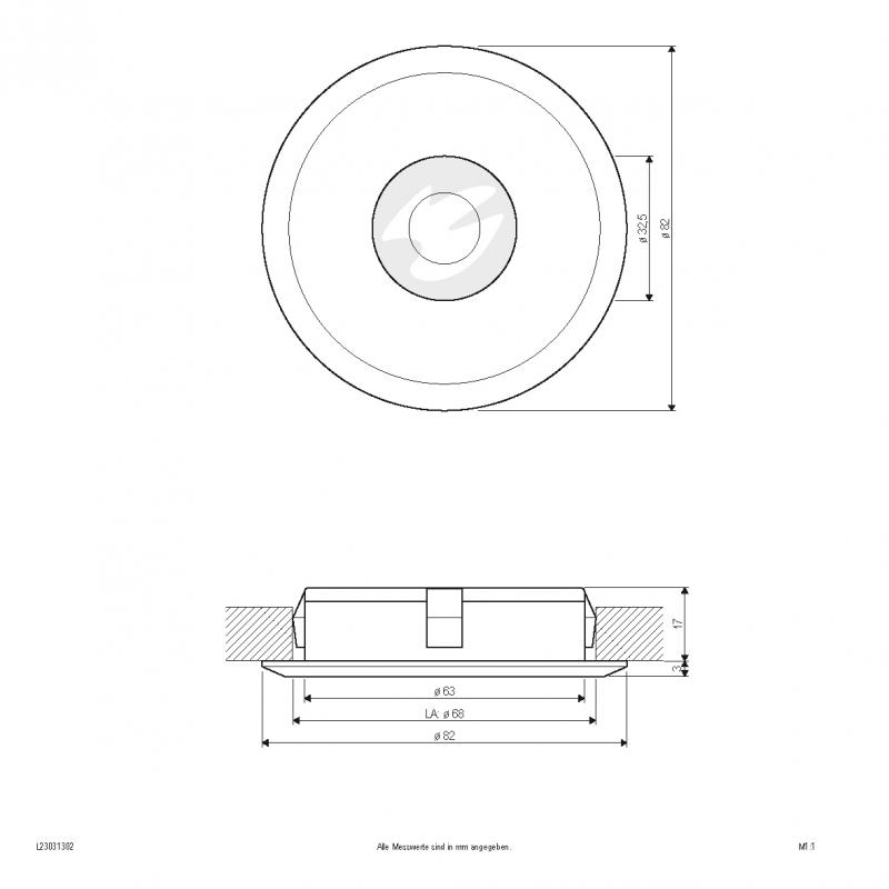 EVN L23031302 LED Einbauleuchte 3W 285lm 3000K IP20 rund Aluminium Ø82mm Einbaudurchmesser 68mm