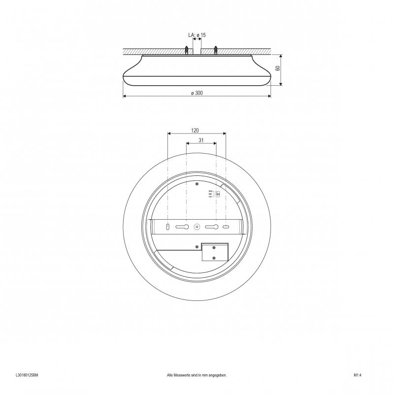 EVN LED Anbauleuchte mit Bewegungsmelder L30180125BM