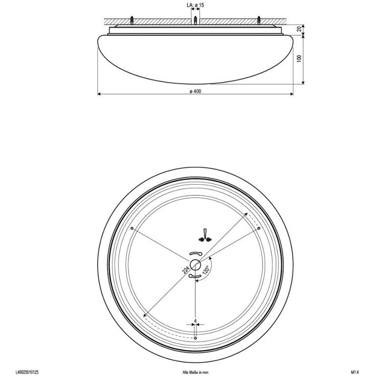 EVN Helle Profi LED-Deckenleuchte rund weiß IP20 25W drei  Farbtemperaturen einstellbar von warm- bis kaltweiß