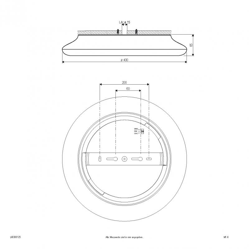 EVN LED Anbauleuchte mit einstellbarer Farbtemperatur L40300125