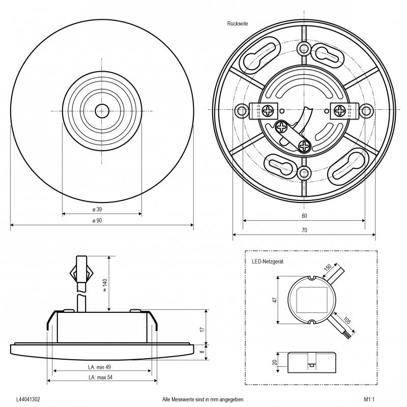 EVN LED Deckeneinbauleucht inkl. Netzgerät L44041302