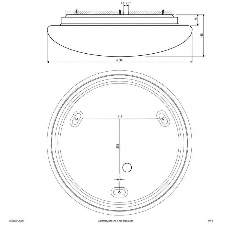 EVN LED Anbauleuchte, IP54 mit Bewegungsmelder L500400125BM