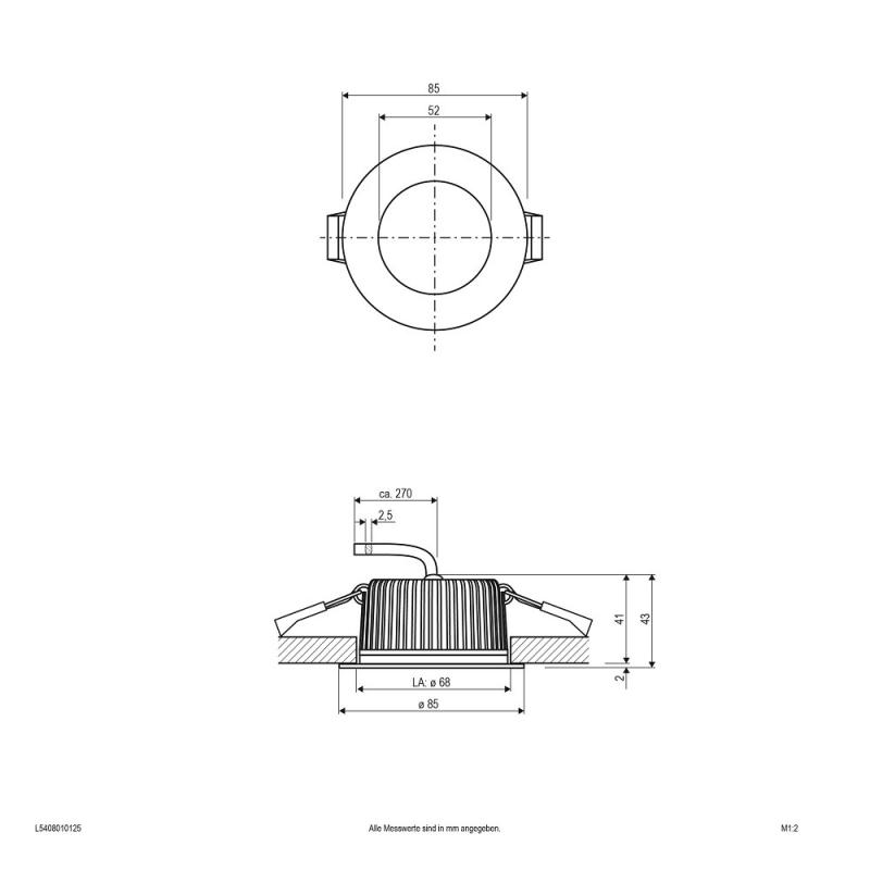 EVN LED Deckeneinbaustrahler rund Tunable White IP54 Badezimmerstrahler 24V/DC 7W 2700K-6500K