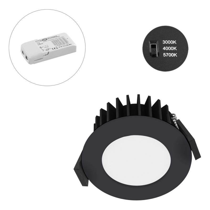 EVN L54D101625 LED Deckeneinbauleuchte anthrazit DALI2 DT6 10W 3000K-5700K IP54 Einbaudurchmesser 68mm